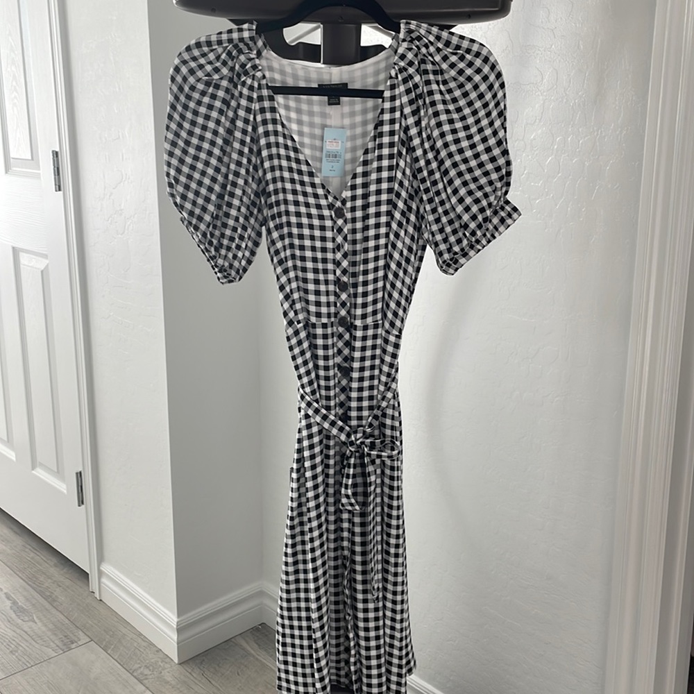 Gingham dress petite Ann Taylor